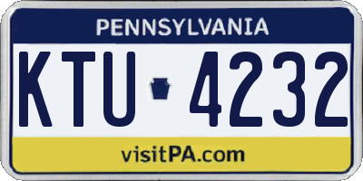 PA license plate KTU4232
