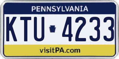 PA license plate KTU4233