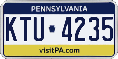 PA license plate KTU4235