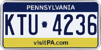 PA license plate KTU4236