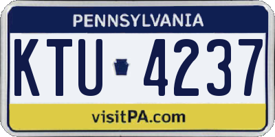 PA license plate KTU4237