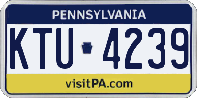 PA license plate KTU4239