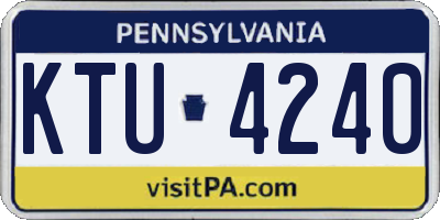 PA license plate KTU4240