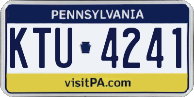 PA license plate KTU4241