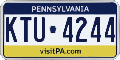 PA license plate KTU4244