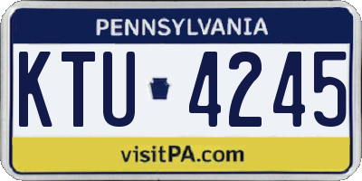 PA license plate KTU4245
