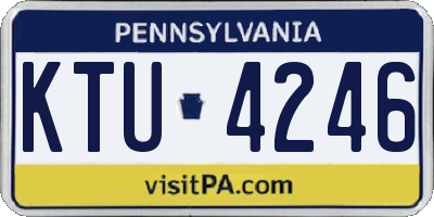 PA license plate KTU4246