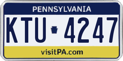 PA license plate KTU4247