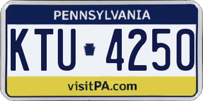 PA license plate KTU4250