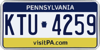 PA license plate KTU4259