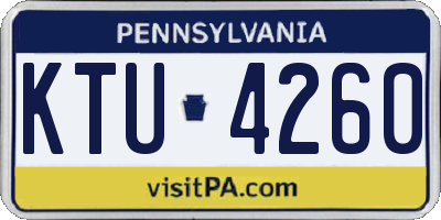 PA license plate KTU4260
