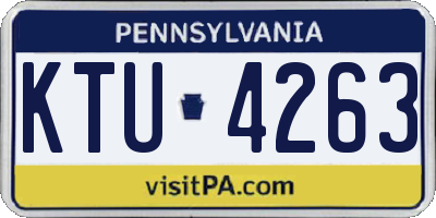 PA license plate KTU4263