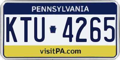 PA license plate KTU4265