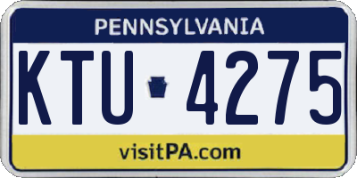 PA license plate KTU4275