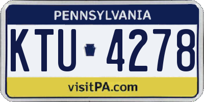 PA license plate KTU4278