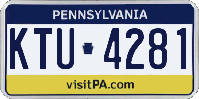 PA license plate KTU4281