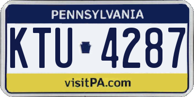 PA license plate KTU4287