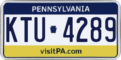 PA license plate KTU4289