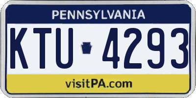 PA license plate KTU4293