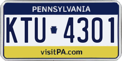 PA license plate KTU4301