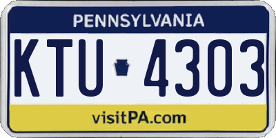 PA license plate KTU4303