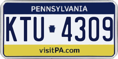 PA license plate KTU4309