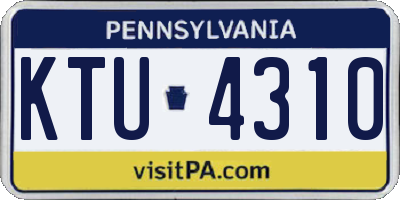 PA license plate KTU4310