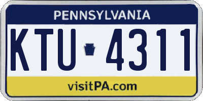 PA license plate KTU4311