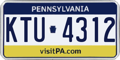 PA license plate KTU4312