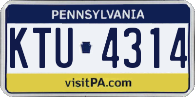 PA license plate KTU4314