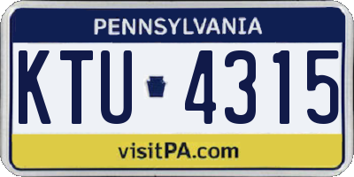 PA license plate KTU4315