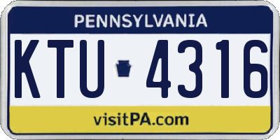 PA license plate KTU4316