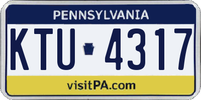 PA license plate KTU4317