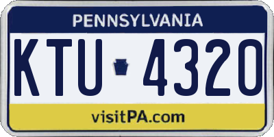 PA license plate KTU4320