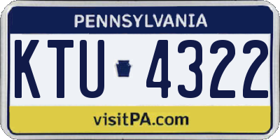 PA license plate KTU4322