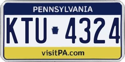 PA license plate KTU4324