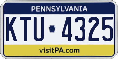 PA license plate KTU4325