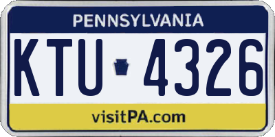 PA license plate KTU4326