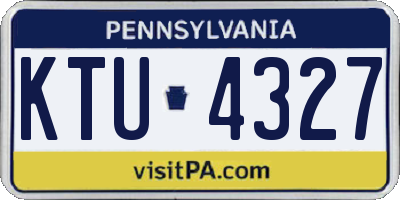 PA license plate KTU4327