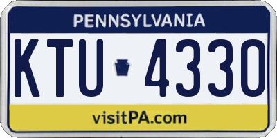 PA license plate KTU4330