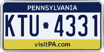 PA license plate KTU4331