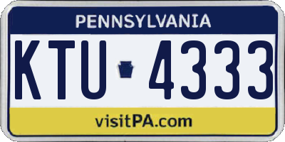 PA license plate KTU4333