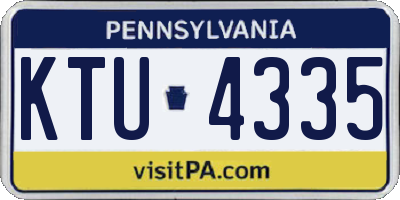 PA license plate KTU4335