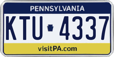 PA license plate KTU4337
