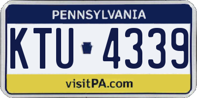 PA license plate KTU4339
