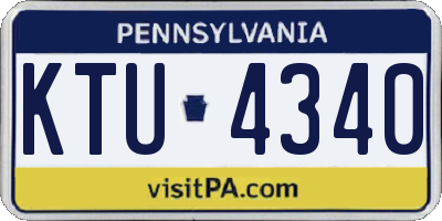 PA license plate KTU4340