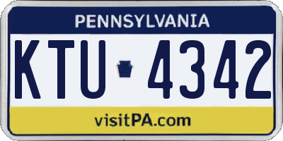 PA license plate KTU4342