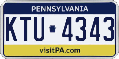 PA license plate KTU4343