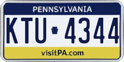 PA license plate KTU4344