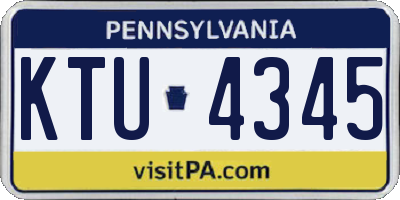 PA license plate KTU4345